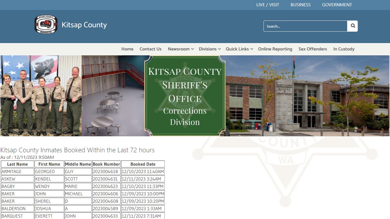 Booked Last 72 Hours - Kitsap